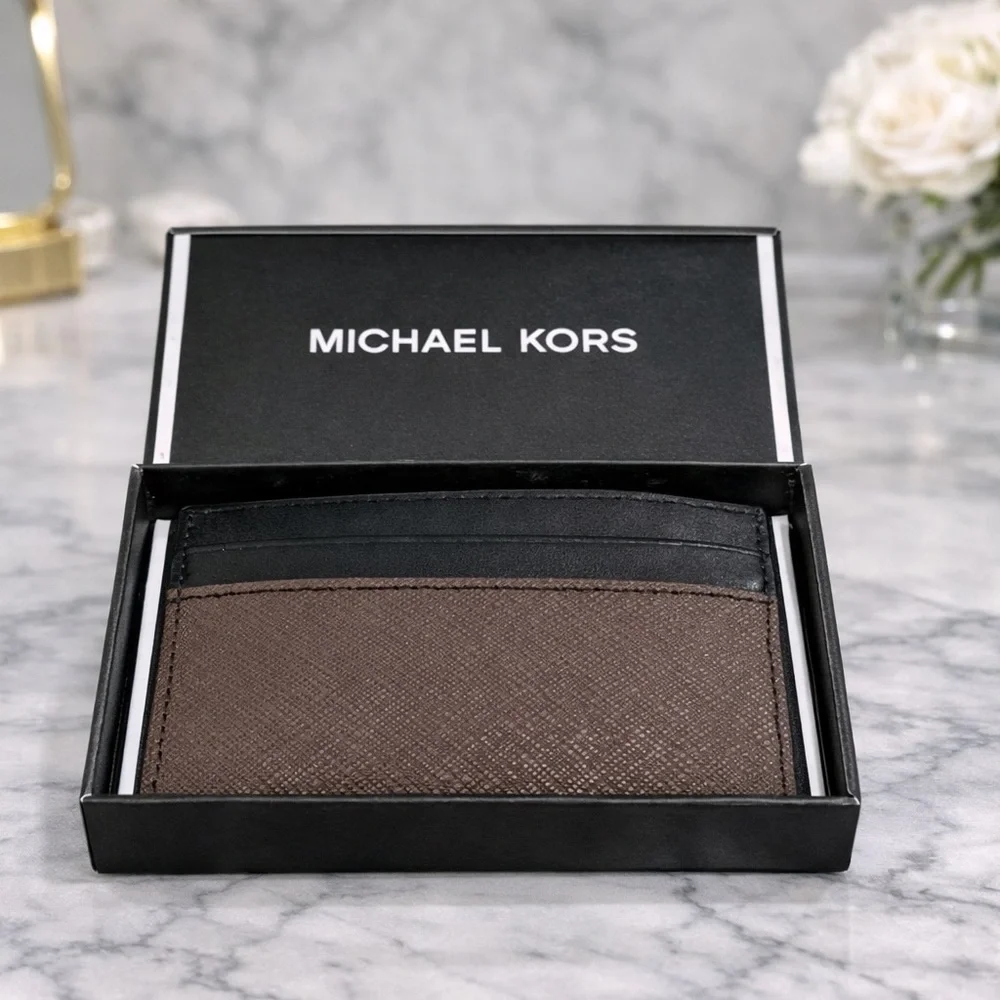 Michael Kors Two-Tone Card Holder NIB